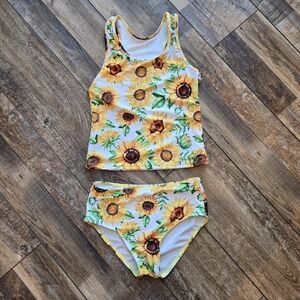 Sunflower Kids Swim Bikini 12T - Yellow and Green. Like New